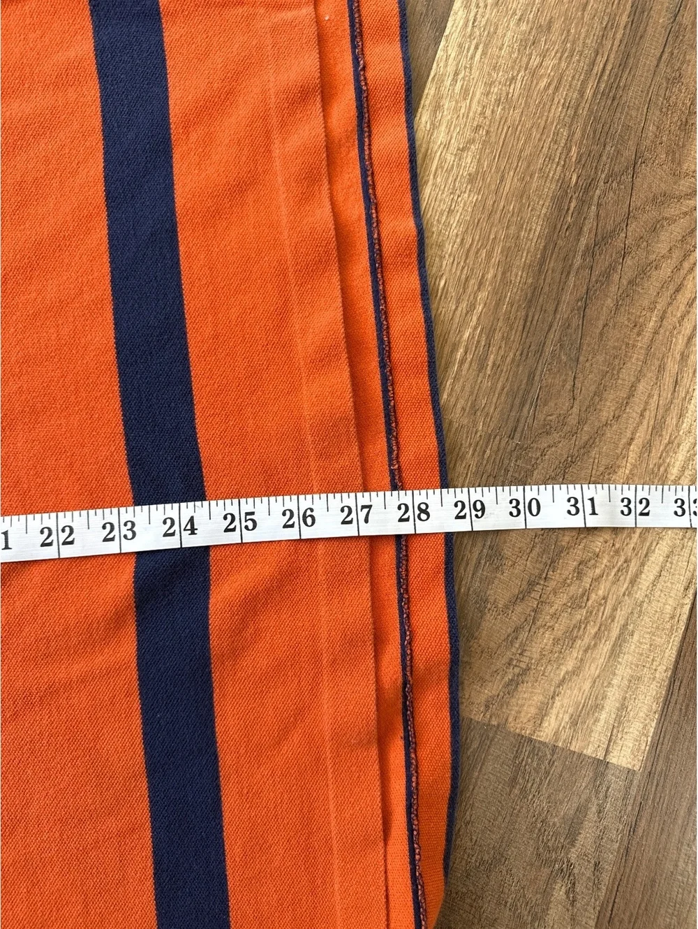 Vintage Polo Ralph Lauren Striped Polo Shirt Men's Large Orange Blue Cotton